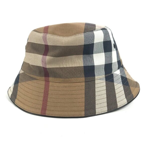BURBERRY 8052981 check hat hat bucket hat bob hat hat cotton Beige/Brown main image 14